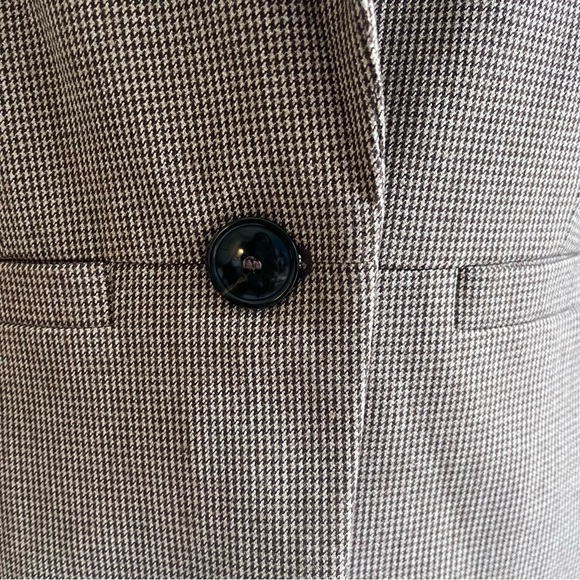 Rafaella Studio Vintage Petite Brown Houndstooth Blazer Suit Jacket - Picture 3 of 10